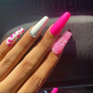 Pink Long press and n nails